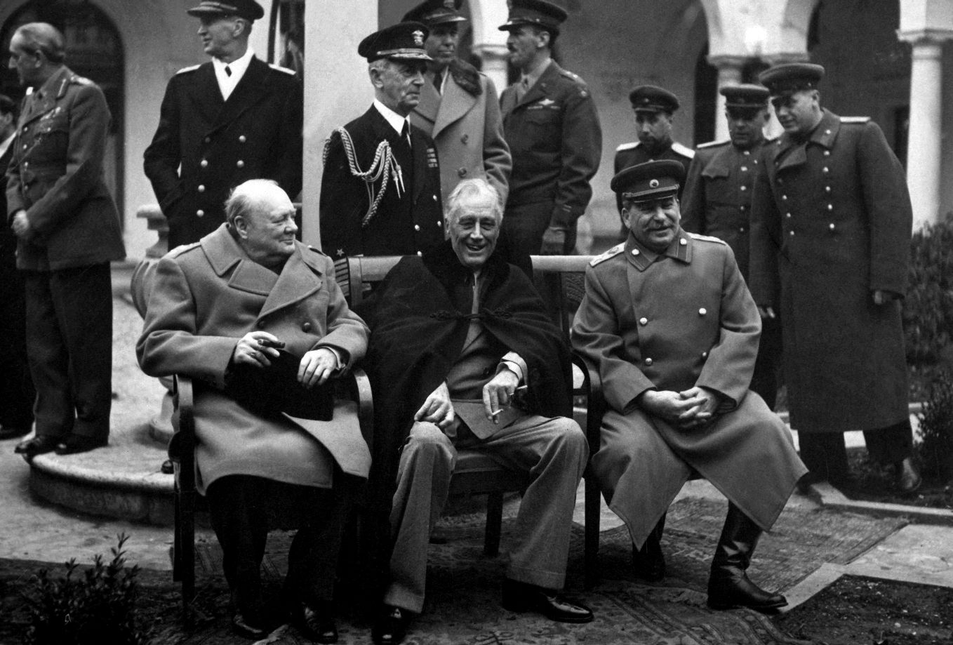 Winston Churchill, Theodore Roosevelt Jr and Joseph Stalin