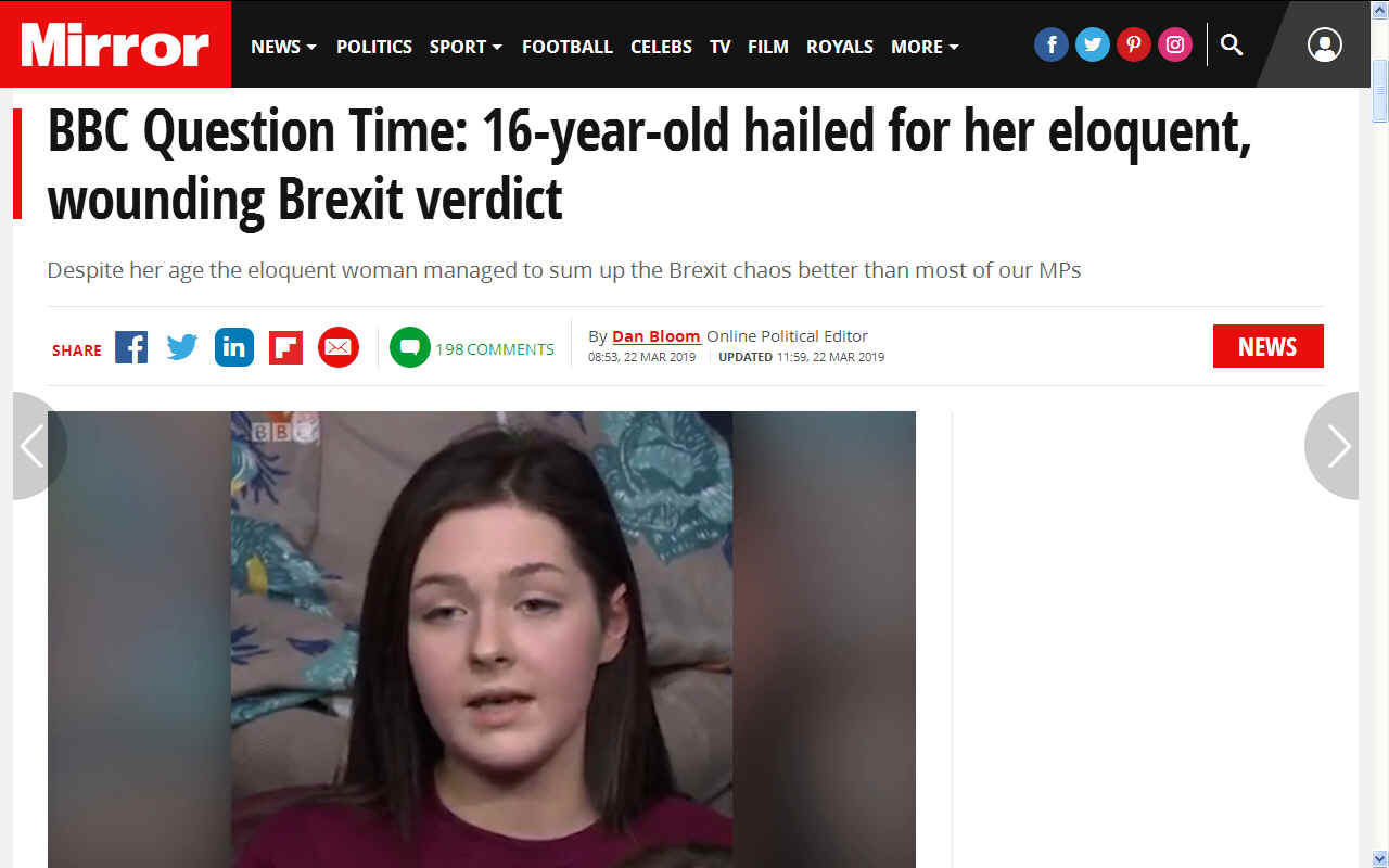 16 year old tells it like it is BREXIT