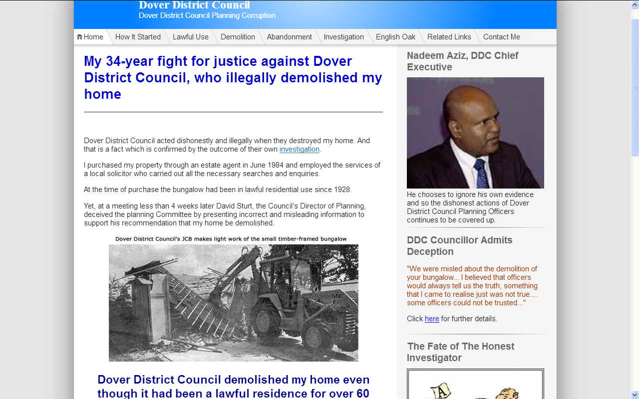Dover District Council demolished a bungallow illegally