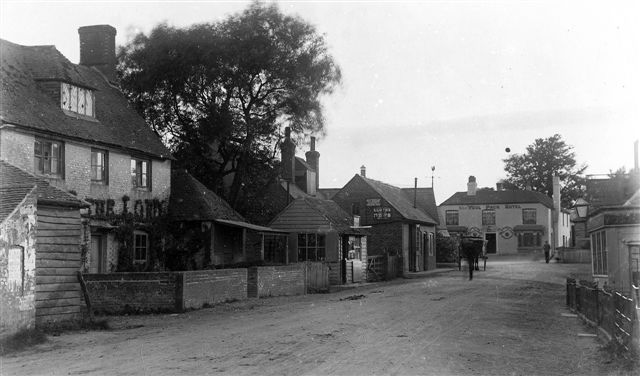 The village of Herstmonceux, before tarmac roads and popularization of motor cars