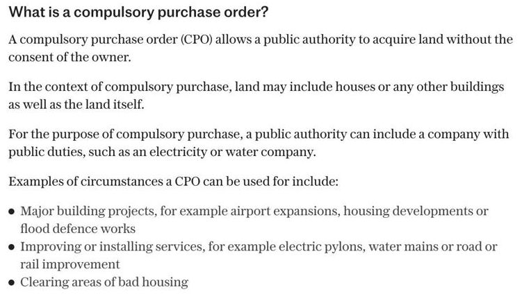 What is a Compulsory Purchase Oders and why are corrupt Councils not using them to buy land for affordable housing?