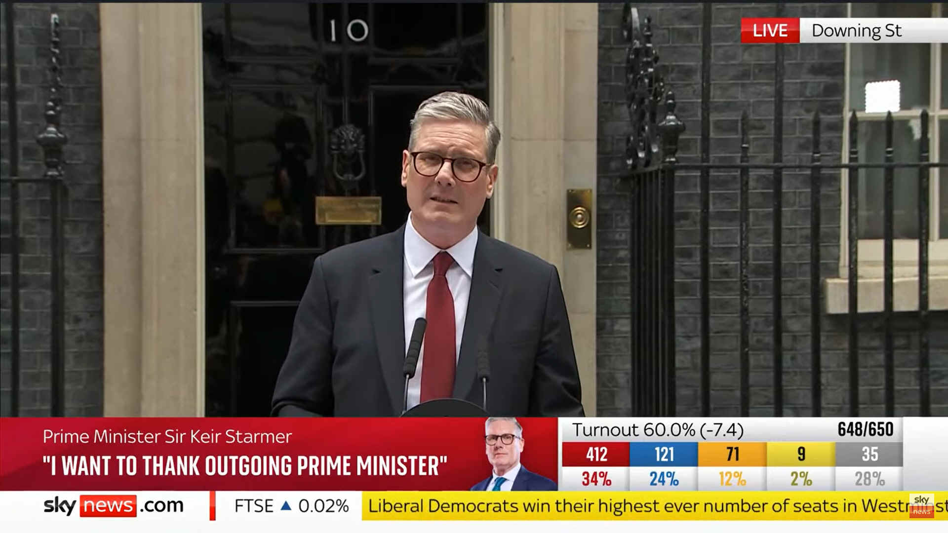 Sir Keir Starmer's first speech as newly elected Prime Minister, Number 10 Downing Street 5th July 2024 - Labour Party