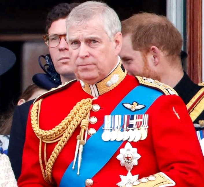 Prince Andrew in full military and royal regalia, facing financial ruin
